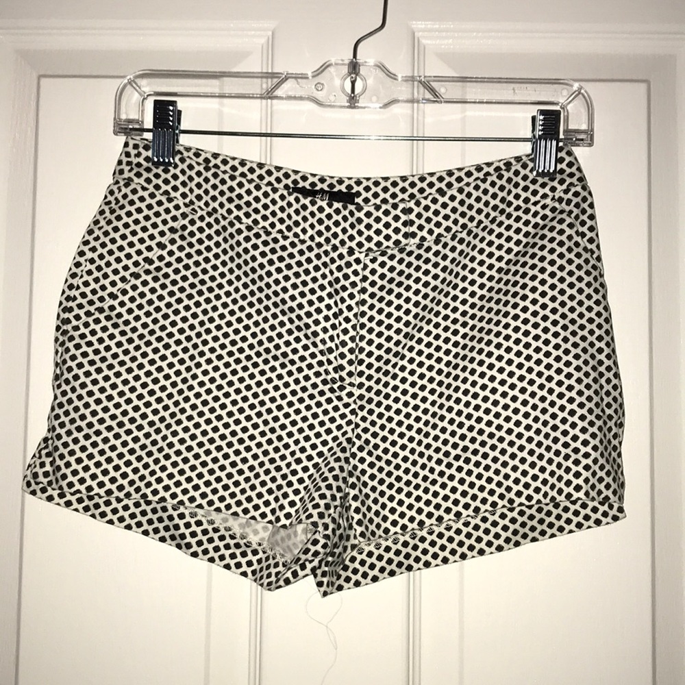 Black and white shorts
